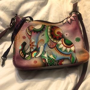 ANUSCHKA hand painter leather crossbody bag